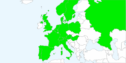 Támogatott országok, Európa